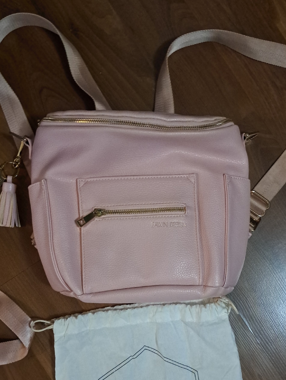 Fawn Design Light Blush Pink Mini Crossbody Backpack